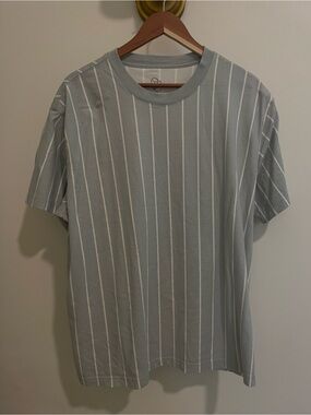 Original Use Light Gray Vertical Stripe Crewneck T-Shirt